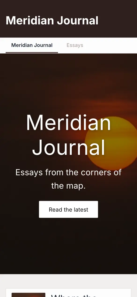Meridian Journal, a travel journal made with Beetler